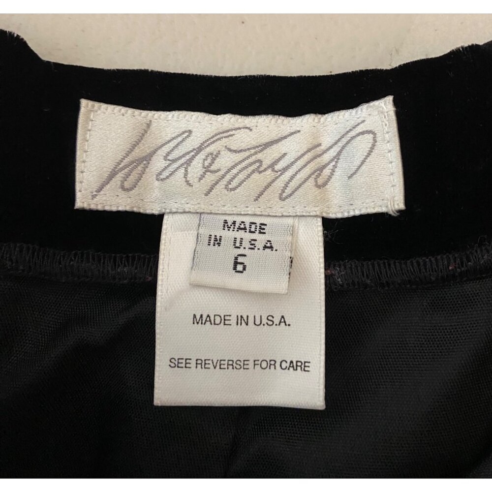 Vintage Lord & Taylor Black Velvet High-Waisted Pants USA Size 6 - Picture 3 of 8